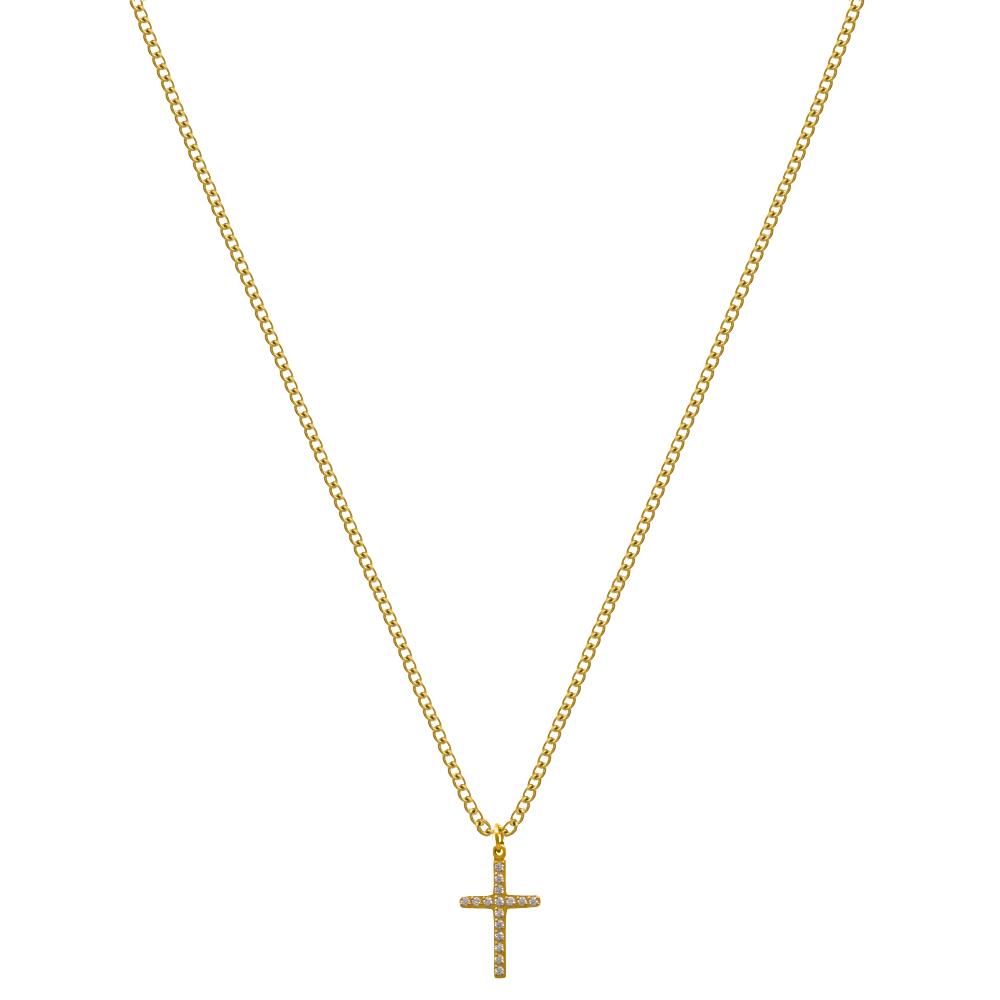 Glam Mini Cross Kette 14K Vergoldet