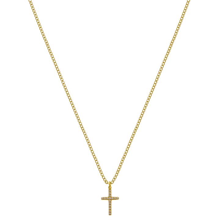 Glam Mini Cross Kette 14K Vergoldet