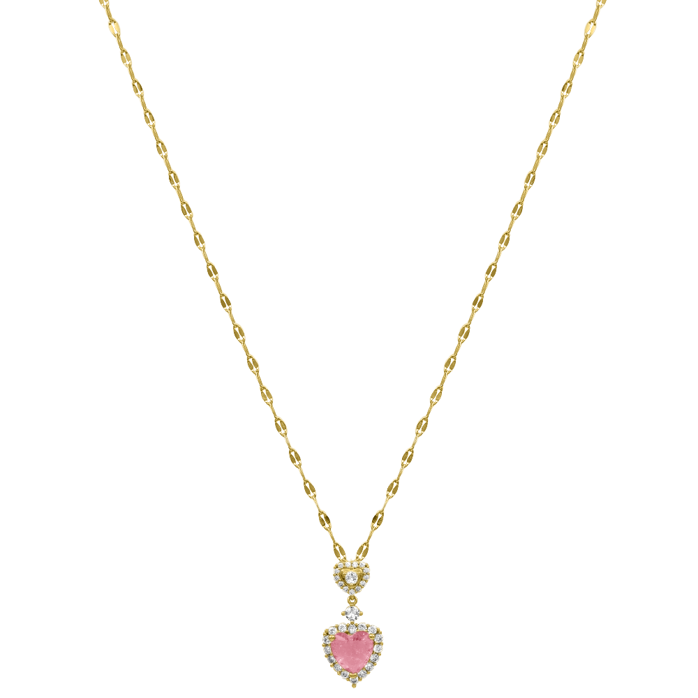 Noble Galaxy Heart Kette 18K Vergoldet