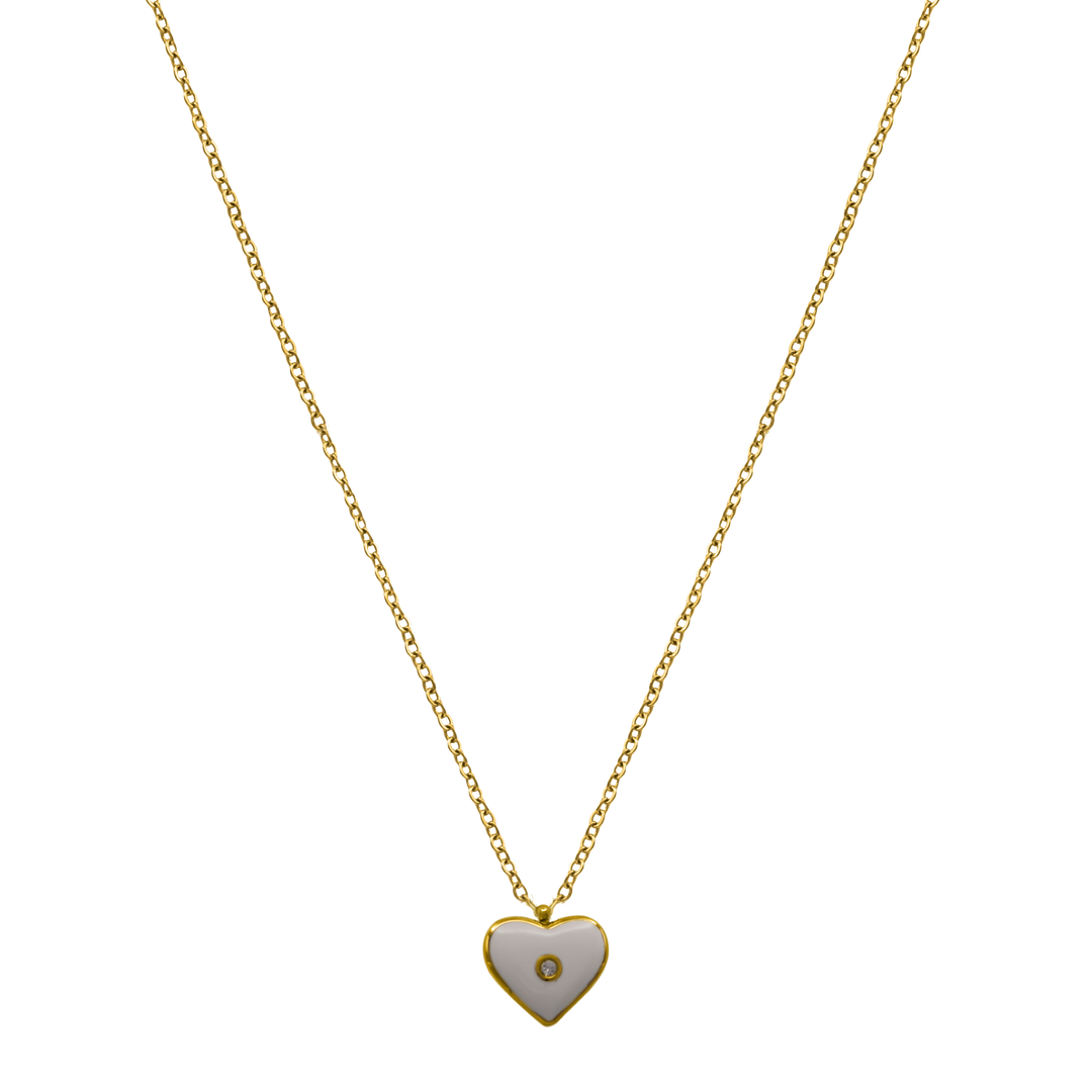 Love Stone Heart 14K Vergoldet