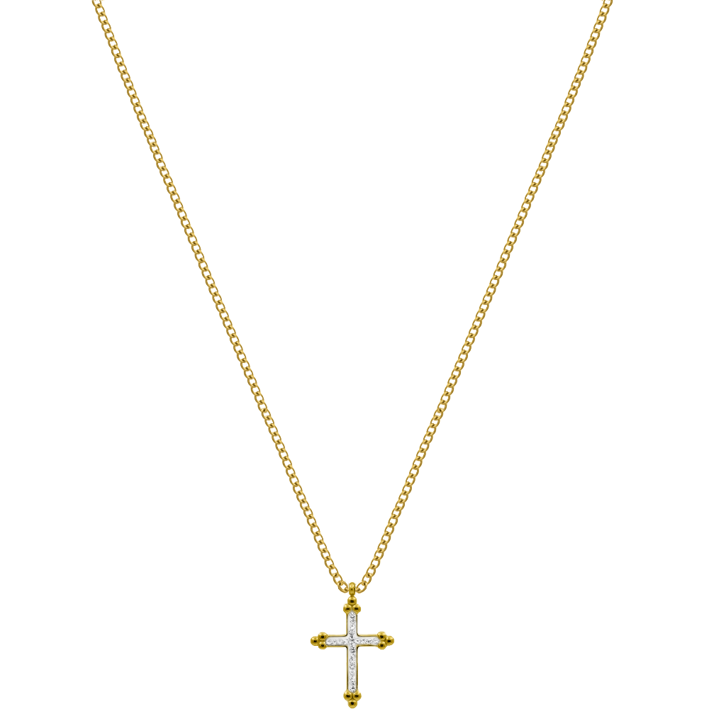 Bright Cross Kette 14K Vergoldet