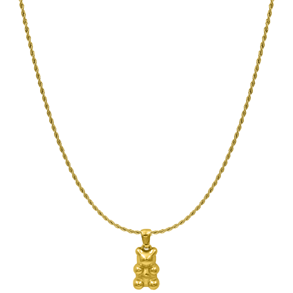 Cute Twisted Bear Kette 14K Vergoldet