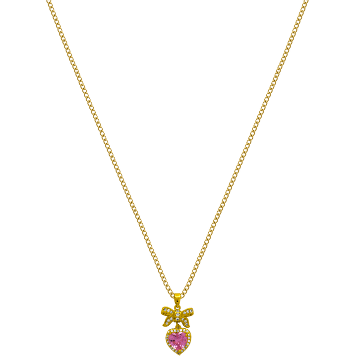 Ribbon Heart Kette 18K Vergoldet