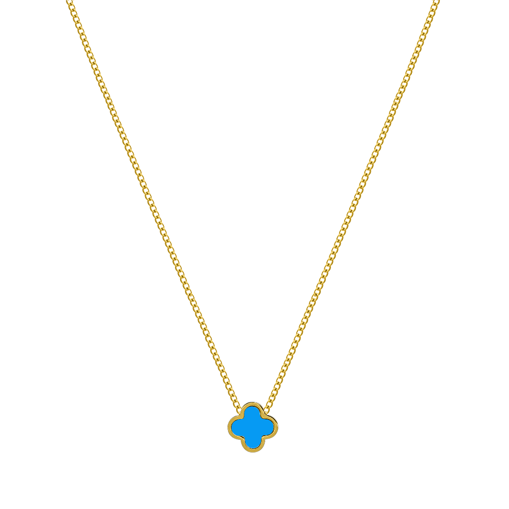 Blue Classic Clover Kette 18K Vergoldet