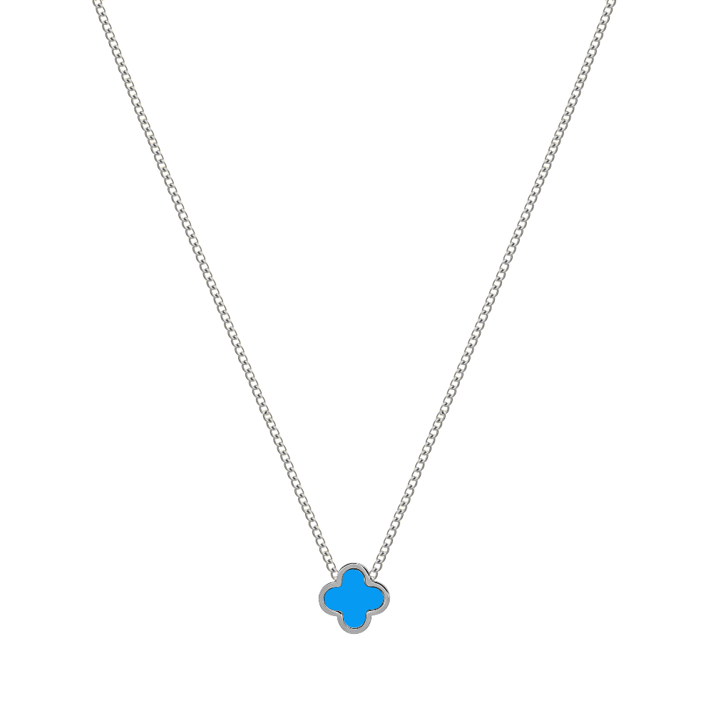 Blue Classic Clover Kette 18K Vergoldet