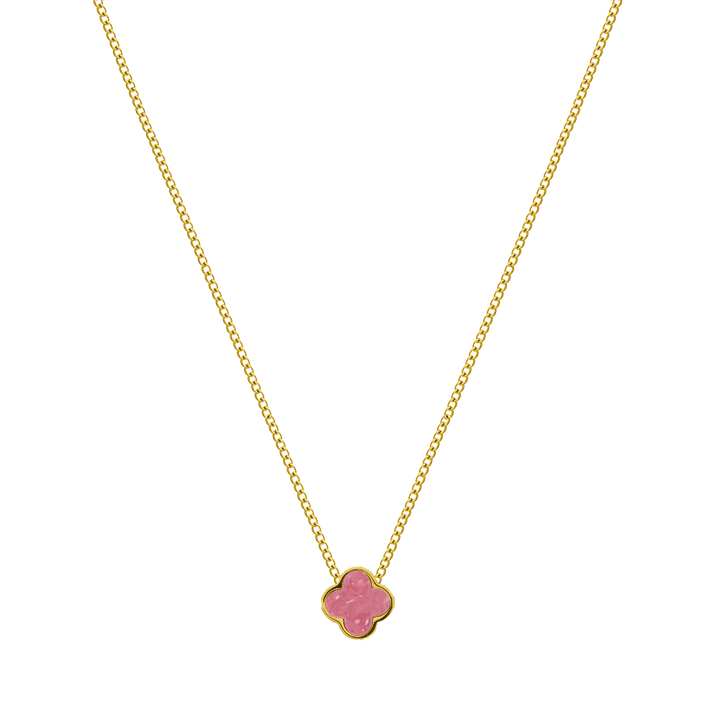 Pink Marmor Classic Clover Kette 2.0 18K Vergoldet