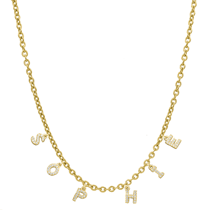 Elegant Mini Diamond Name Kette 14K Vergoldet
