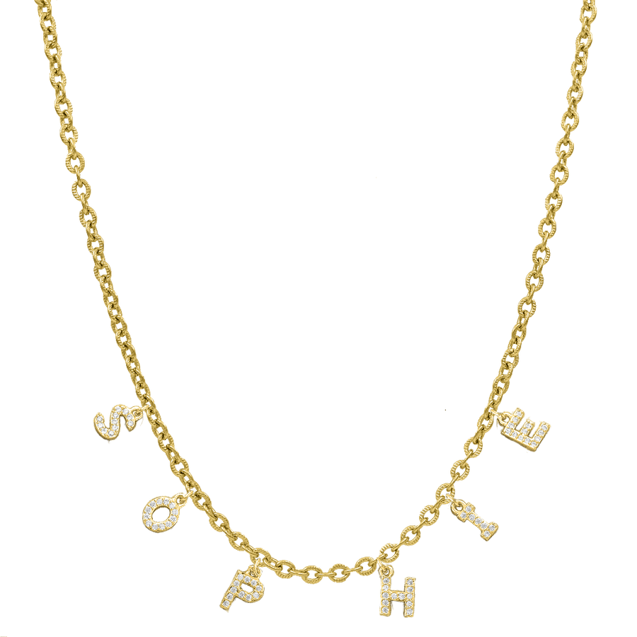 Elegant Mini Diamond Name Kette 14K Vergoldet