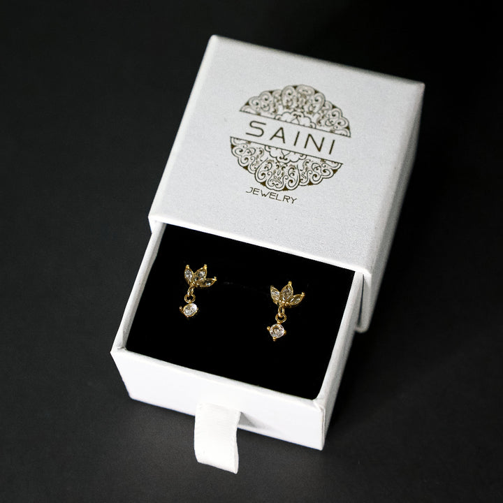 Saini Lotus Ohrstecker 18K Vergoldet