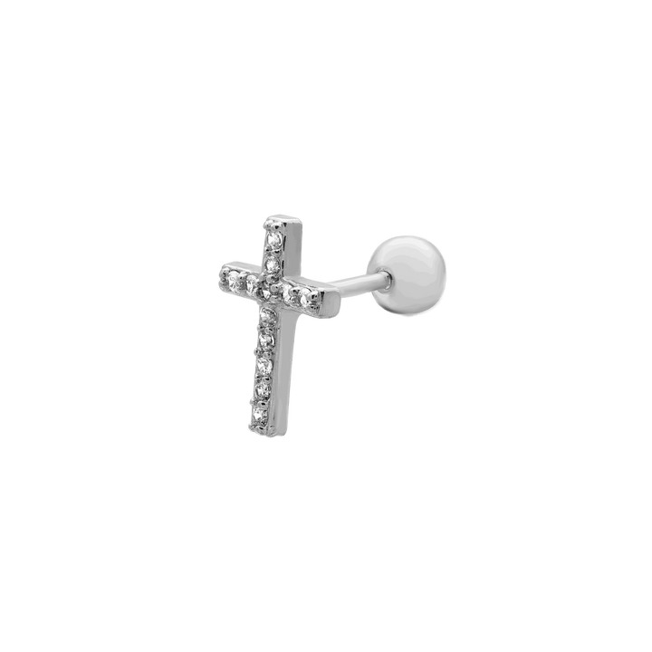 Cross Ohr Piercing 14K Vergoldet