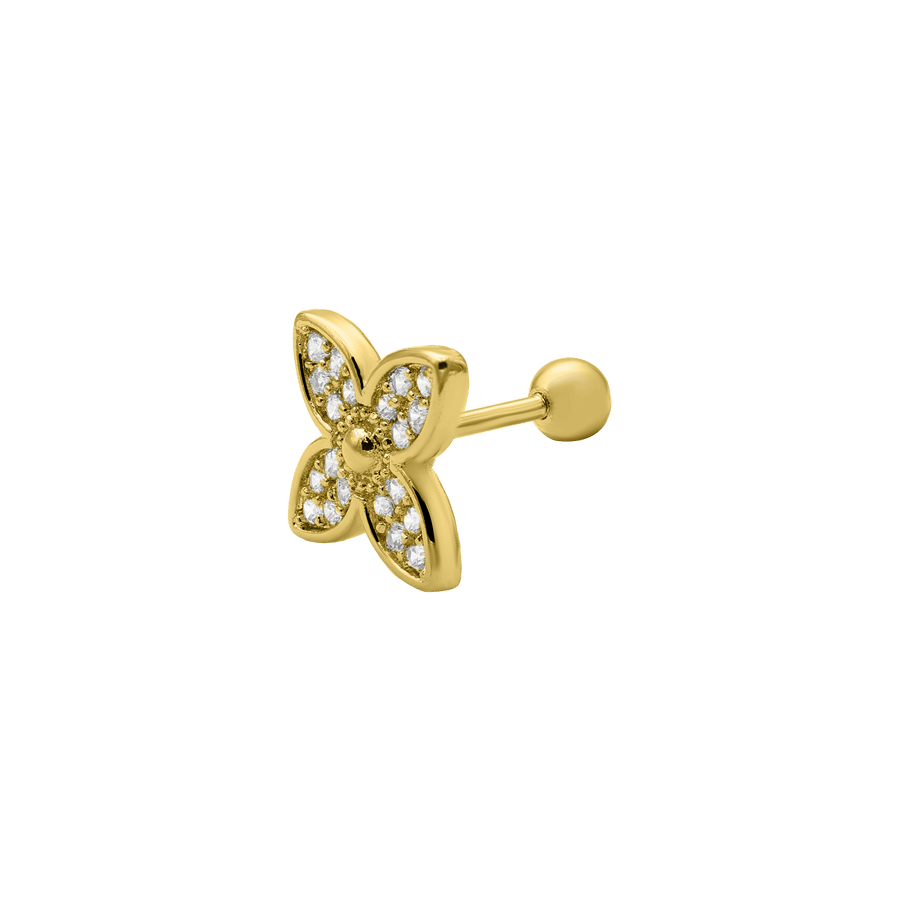 Flower Ohr Piercing 14K Vergoldet