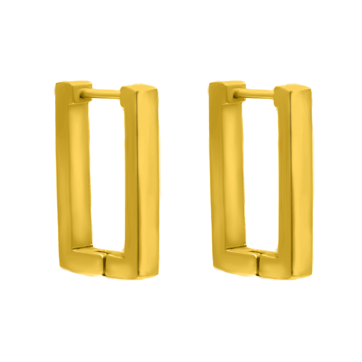 Square Elegance Ohrring 14K Vergoldet