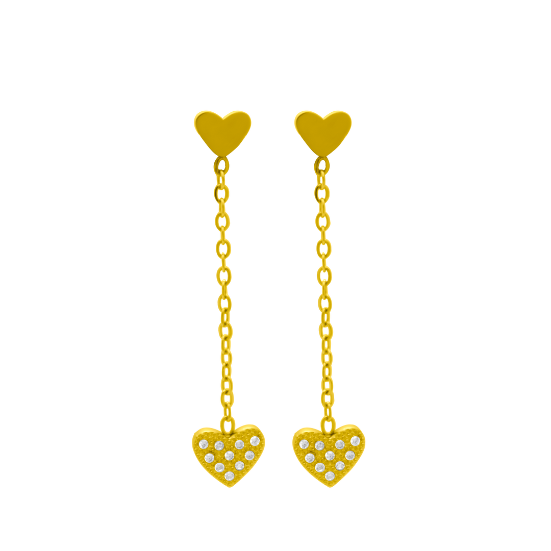 Dangling Heart Ohrstecker 18K Vergoldet - Saini Jewelry