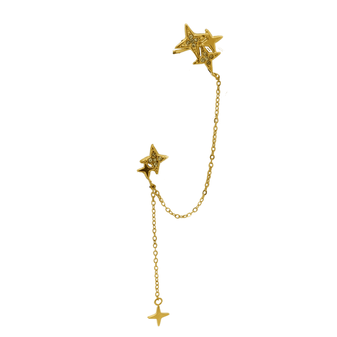 Trio Star Earcuff Ohrstecker Vergoldet - Saini Jewelry