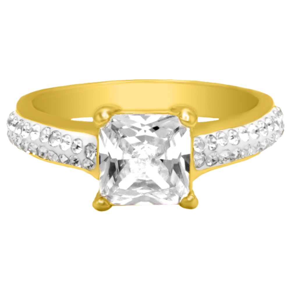 Queen Crystal Ring 18K Vergoldet