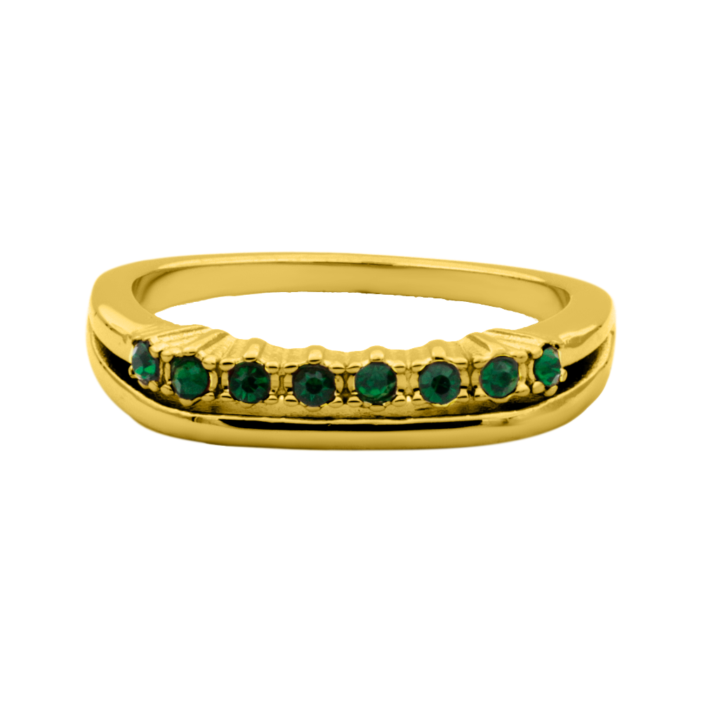 Emerald Duo Ring 14K Vergoldet