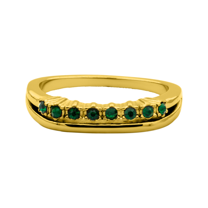 Emerald Duo Ring 14K Vergoldet