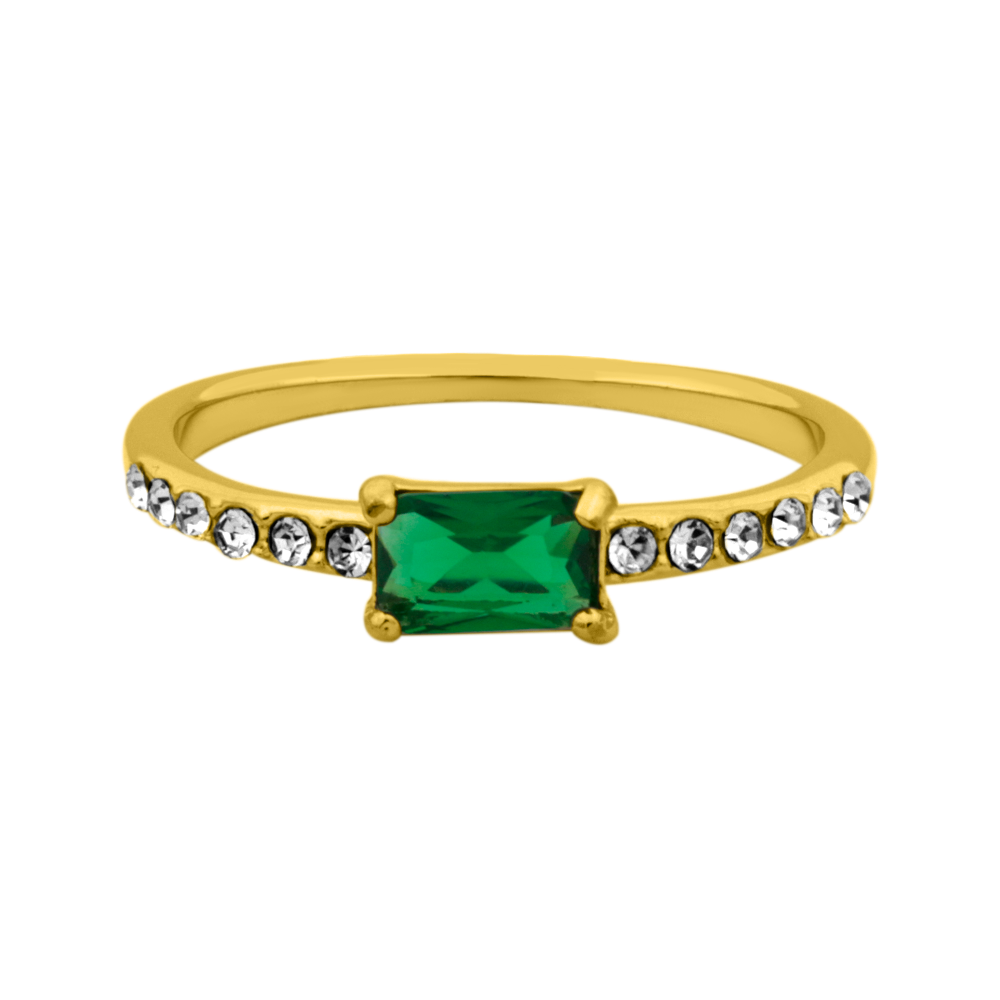 Emerald Neverending Ring 14K Vergoldet