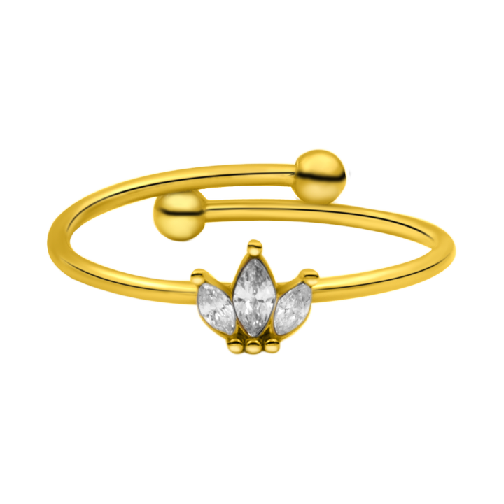 Lotus Ring 14K Vergoldet