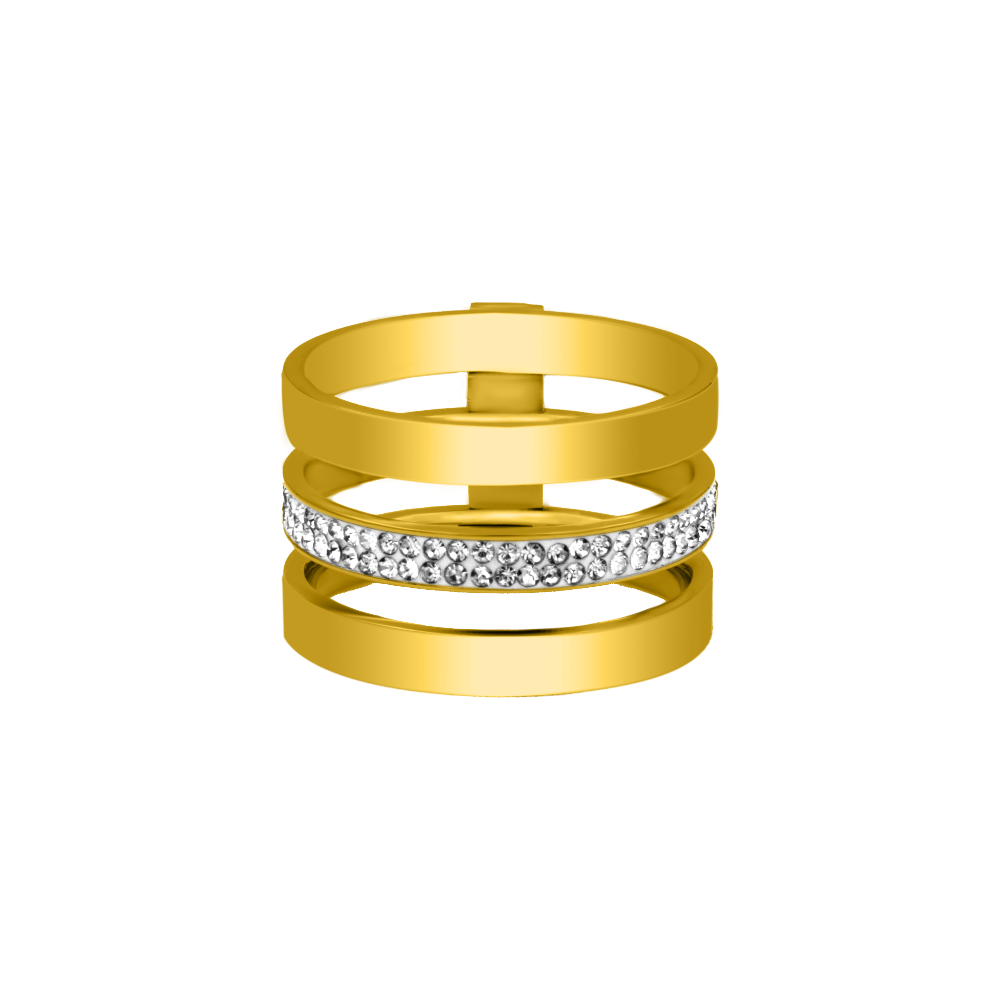 Roman Numeral Layer Ring 18K Vergoldet