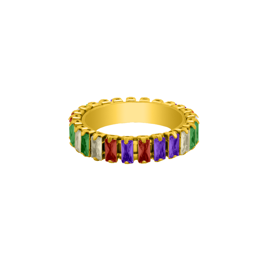 Rainbow Prestige Icy Ring - Saini Jewelry