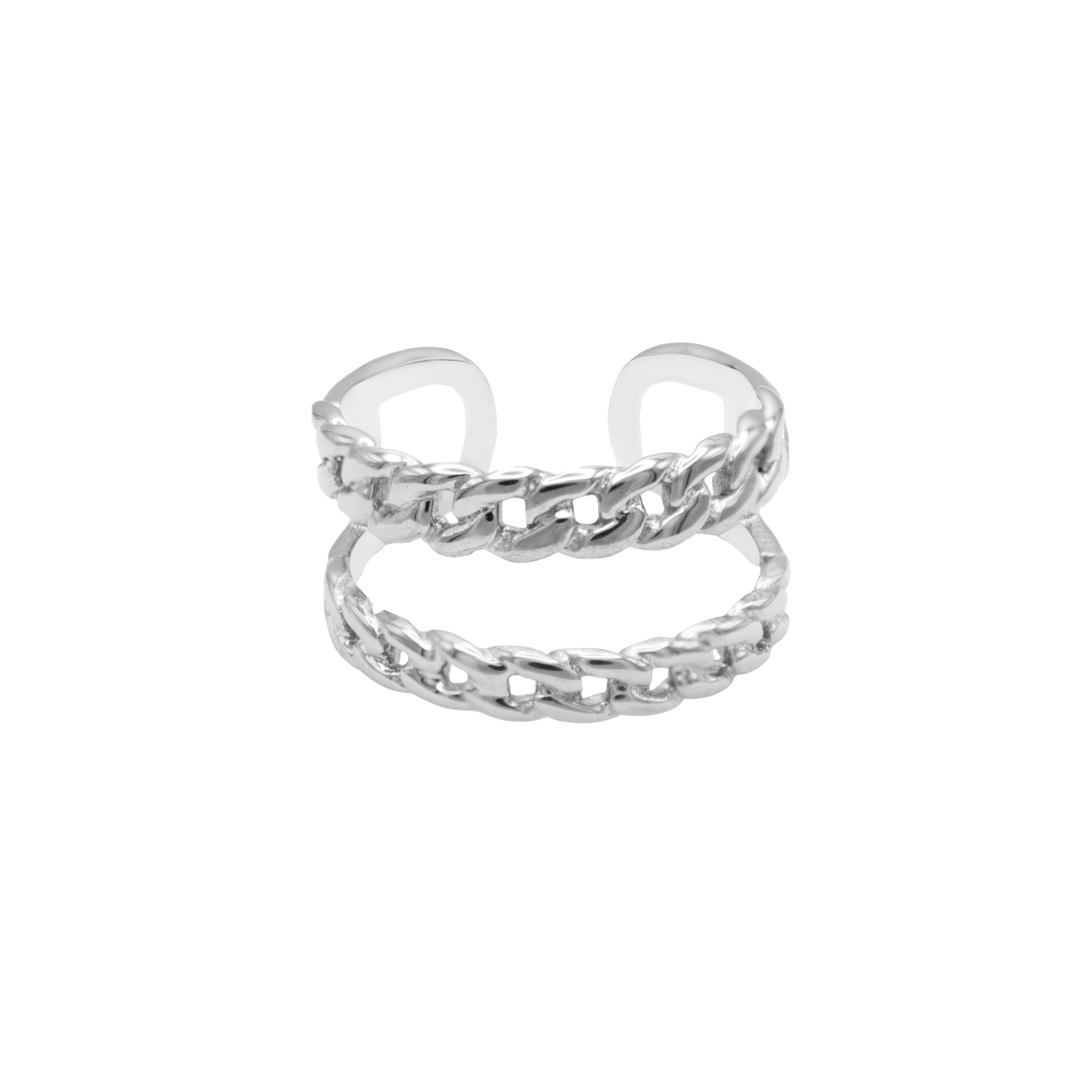 Double Chain Ring 14K Vergoldet - Saini Jewelry