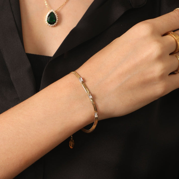 Signature Sleek Armband 14K Vergoldet