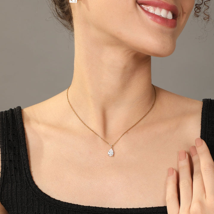 Single Teardrop Kette 14K Vergoldet